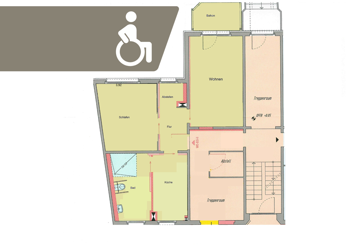 Barrierefreie 2-Raum-Wohnung im Zentrum von Crimmitschau - Foto 3